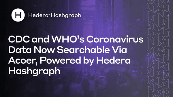 Cdc And Who’S Coronavirus Data Now Searchable Via Acoer Powered By Hedera Hashgraph