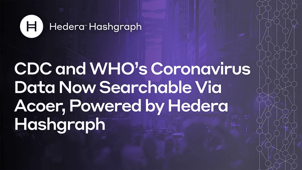 Cdc And Who’S Coronavirus Data Now Searchable Via Acoer Powered By Hedera Hashgraph