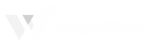 Ledger works logo white