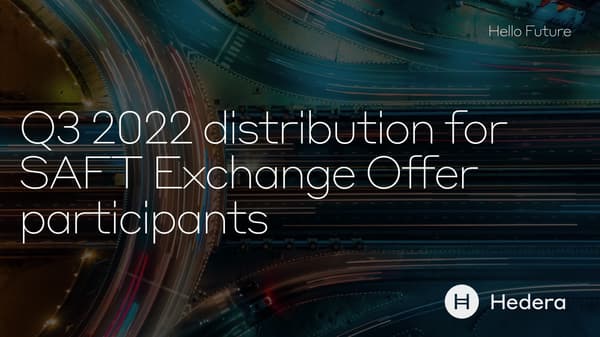Q3 2022 saft exchange distributions